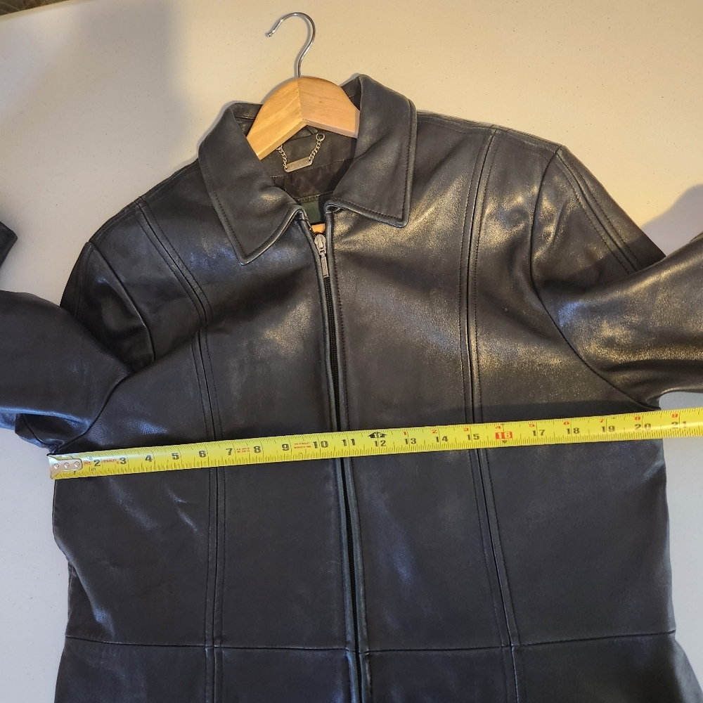 Vintage 90s Danier Black Blazer Leather Jacket Coat Minimalist Womens Size 12 - Picture 9 of 14